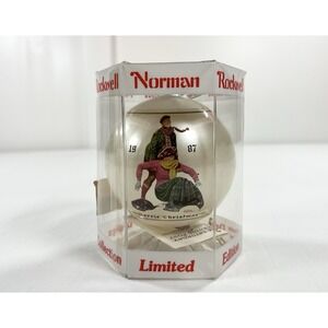 New Vintage‎ 1987 Norman Rockwell Ice Skaters Christmas Ornament 13th Ltd Ed 52